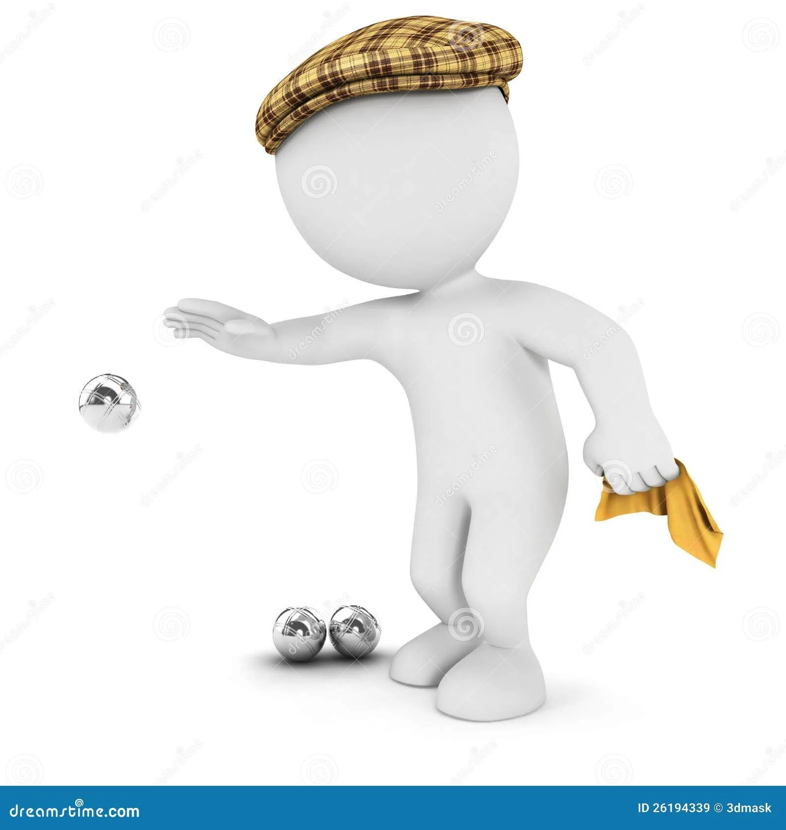 Gens 3d blancs jouant le petanque 26194339